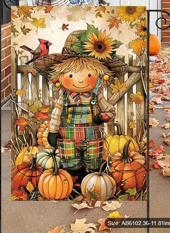 BR4352435 Double-Sided Thanksgiving Fall Garden Flag - Vibrant  Pumpkin