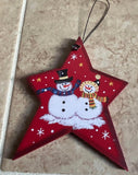 WD829 Mr and Mrs Snowman wood star