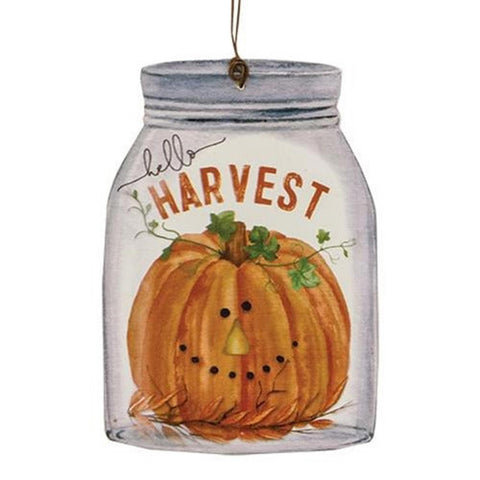 Hello Harvest Mini  Mason Jar Ornament