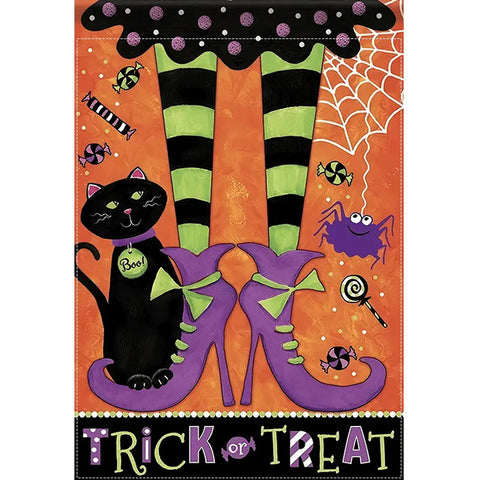 JJ3578032 Halloween Witch Garden Flag -  Double-Sided Polyester
