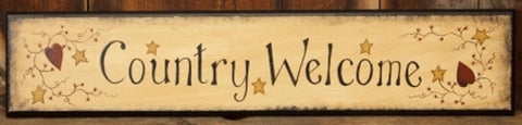 8W1216 - Country Welcome  primitive wood Sign