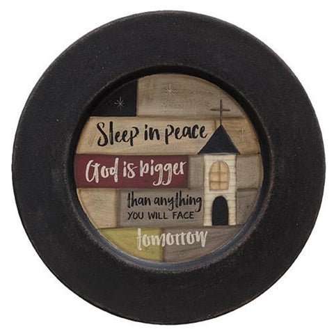 G33750 Sleep in Peace  wood Church Plate