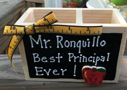 Teacher Gifts  2729DC  Mr. Ronquillo Best Principal Ever! Supply Wood Box