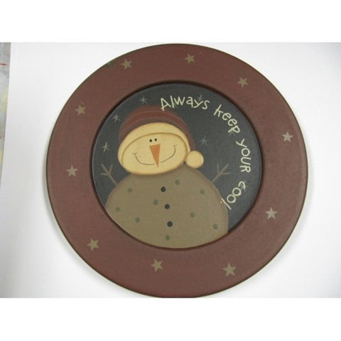 Snowman Wood Plate 32181A - Always Keep your Cool