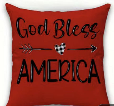 KK5395922 God Bless America Throw Pillow Cover (NO INSERT)