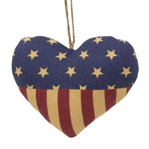 G15571 Patriotic Heart Fabric Ornament