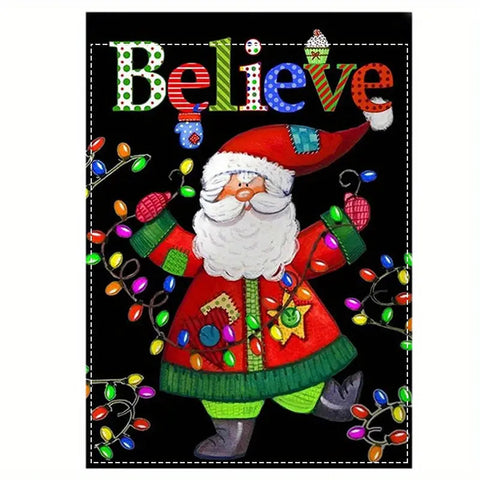 NE141361 Santa believe Garden Flag, double sided