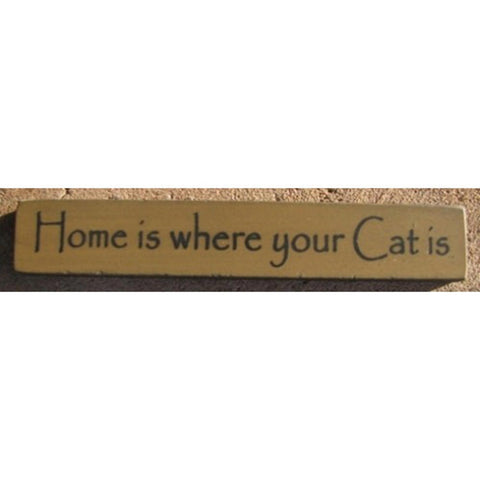 Primitie Wood MINI Block 32316HG - Home is Where Your Cat Is