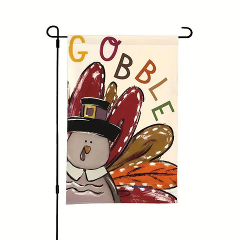 MD245563 Thanksgiving Turkey Garden Flag   Double-Sided,   – Polyester