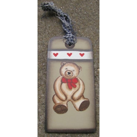 WD1462 - Teddy Bear Wood Gift Tag