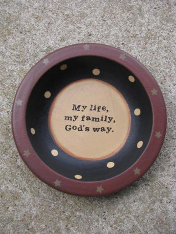 Wood Bowl   32056M-My Life My Family God's Way