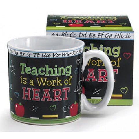 9712437NB Teaching is a work of heart ceramic coffee mug