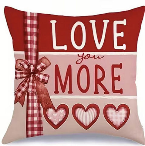 HC4877871 Love You More Valentine Throw Pillow Cover (NO INSERT IS INCLUDED)