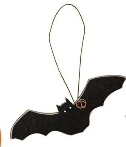 35708BB - mini wood black bat halloween ornament