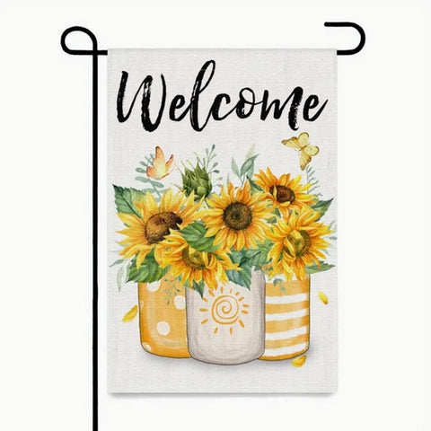 QY92948 Summer Sunflower Welcome Garden Flag Double Sided