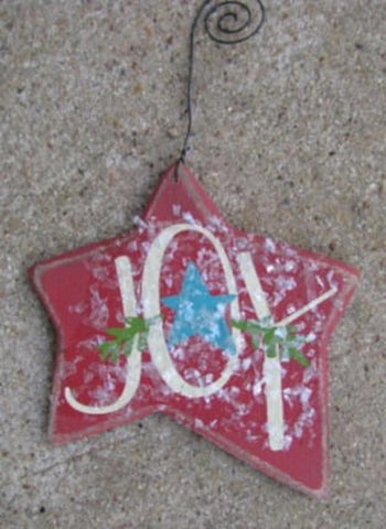 HaHO-5161 Joy wood star Christmas Ornament