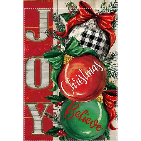 DA381365 Joy & Faith Christmas Garden Flag - Double-Sided, Waterproof Polyester