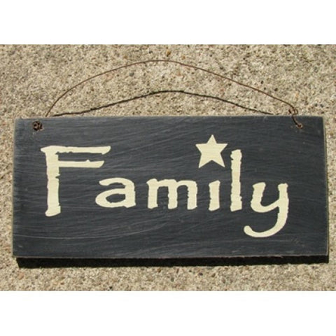 D4874Y - Family Sign Black wood sign