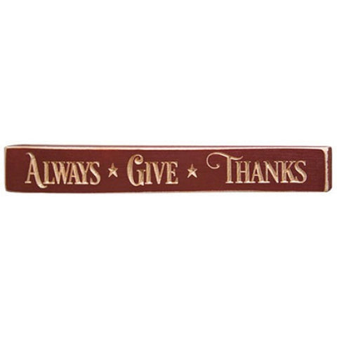 G1207E - Always Give Thanks Wood engraved block