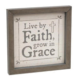 37041 Live By Faith Framed Sign