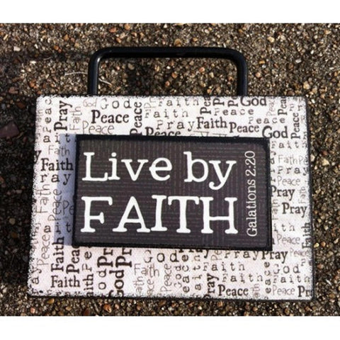 Primitive Wood Box Sign 36747LF - Live By Faith Galations 2:20