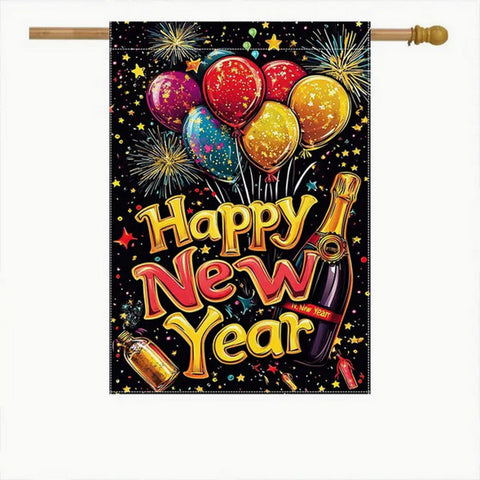 GG400183   Happy New Year Celebration Garden Flag - Double-Sided
