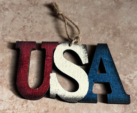 Patriotic USA wood sign