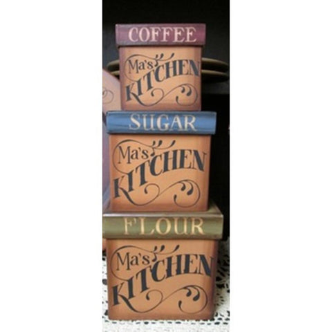 13641 - Ma's Kitchen Nesting Box Set of 3 boxes Paper Mache'