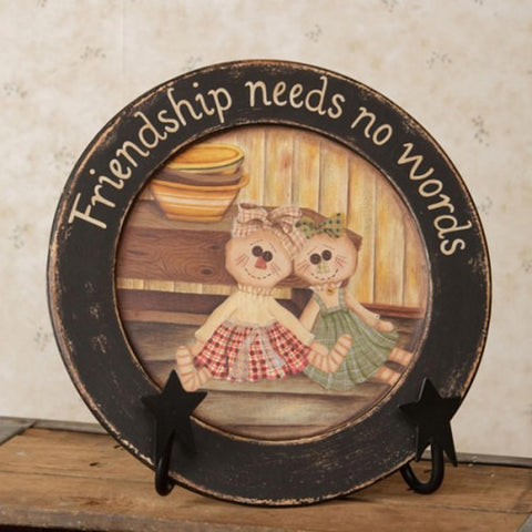 8w1291-Friendship need no words Wood Plate