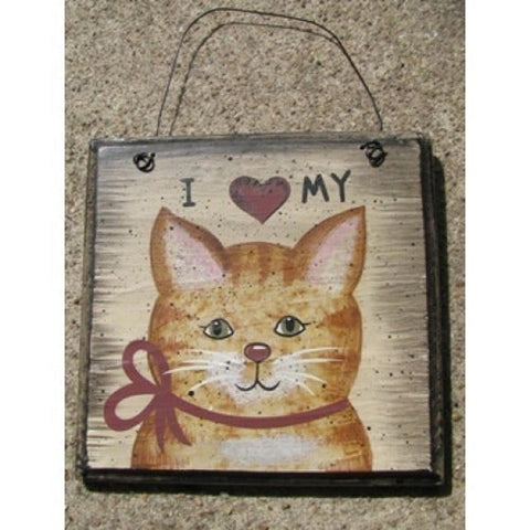 Cat Wood Sign WD203 - I Love My Cat