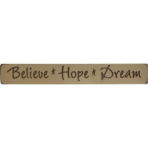 G1211-Believe Hope Dream Wood Engraved Block