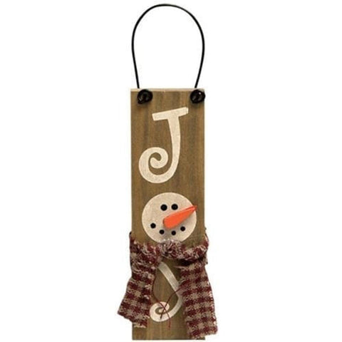 GJHX9076 Joy Snowman Sign Ornament