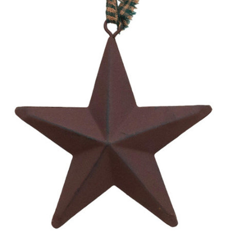 46331 Primitive hanging burgundy star ornament