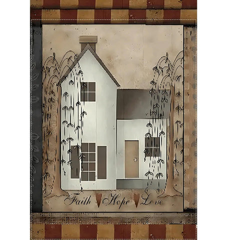 YB2013993 Faith Hope Love Small White House Garden Flag - Double-Sided  Weather-