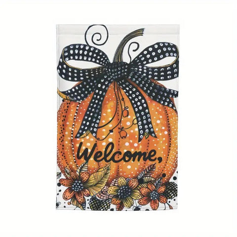 JH135026  Welcome pumpkin double sided garden flag