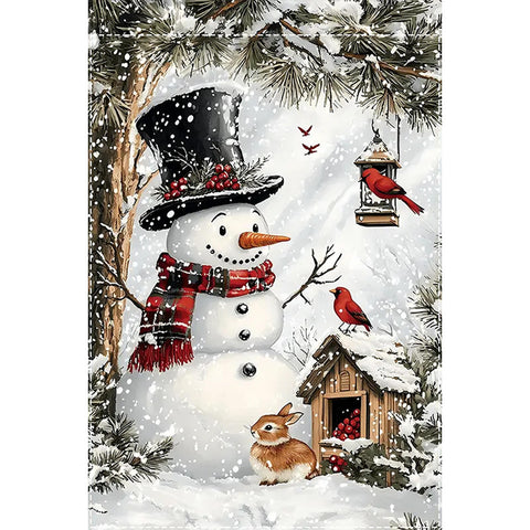 KR5141941 Charming Snowman Garden Flag- Dual-Sided Waterproof