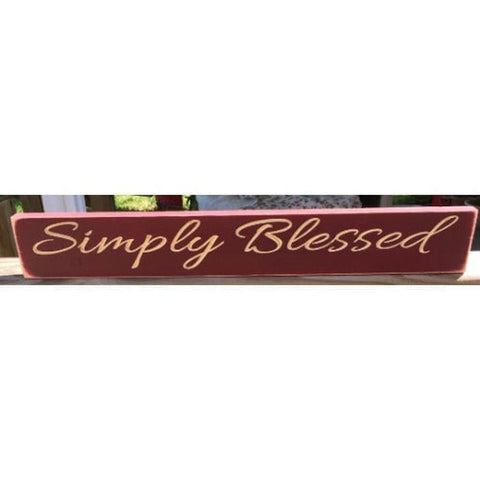 Primitive Wood Engraved Block 2966 Simply Blessed