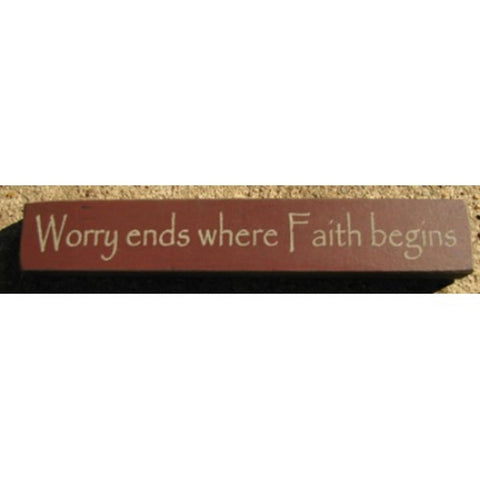 32317WM - Worry Ends Where Faith Begins  MINI Wood block