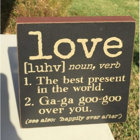 Primitive Love Word Definition  Box Sign
