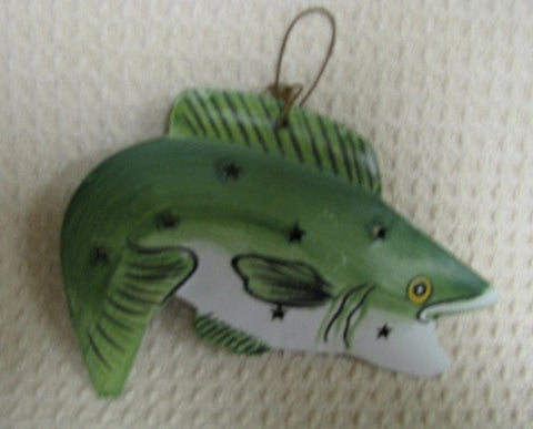 OR334 - Fish Metal Christmas Ornament
