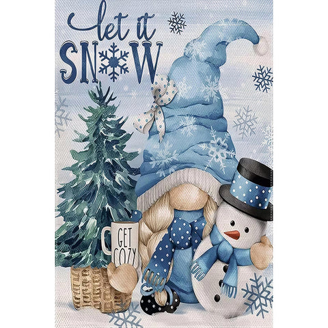 HA8054887 Let It Snow Snowflake Snowman Christmas Tree Winter Wishes