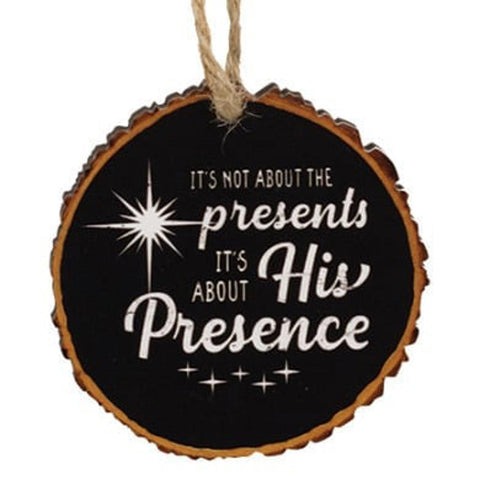 37432p  Nativity Wood Slice Ornament It's not about the presents, it's about His