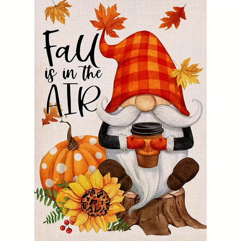 LP1545919 Fall Is in the Air Garden Flag - Whimsical Autumn Gnome