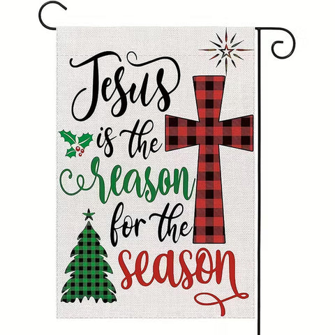 RT33841  Christmas Garden Flag Double Sided Jesus is The Reason for The Season