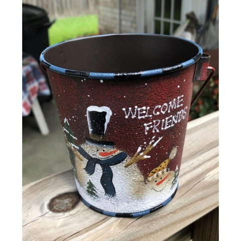 60355R - Red Snowman Bucket with handle