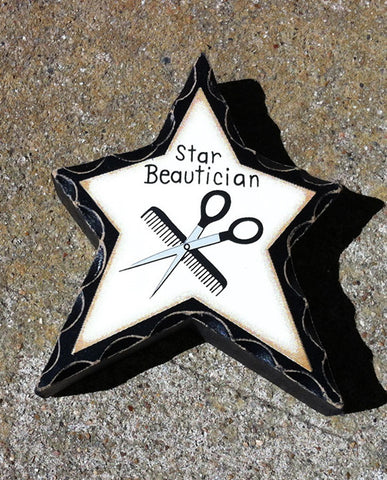 WaWD919 Star Beautician Wood Free Standing Star