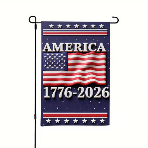 FG13223577 250th Anniversary Garden Flag, Polyester Material, Machine Washable