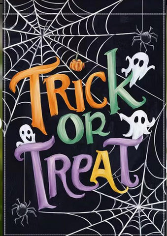 DJ6973159  Double-Sided Halloween Garden Flag with Trick or Treat