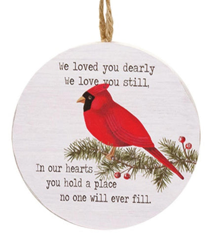 37426 We loved you dearly cardinal ornament