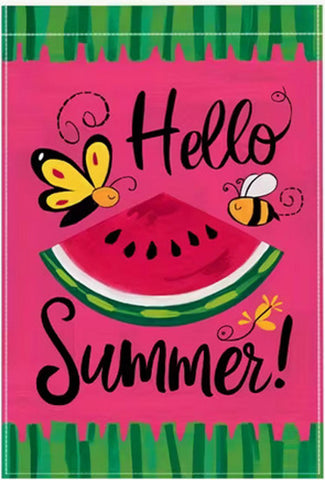 DT6977679 Double-Sided Summer Garden Flag  with Hello Summer!